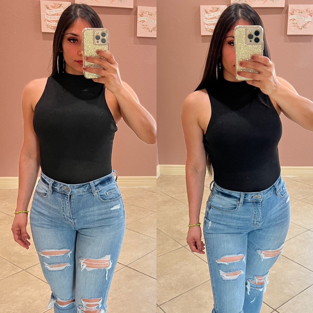FABBY GLITTER BODYSUIT- black